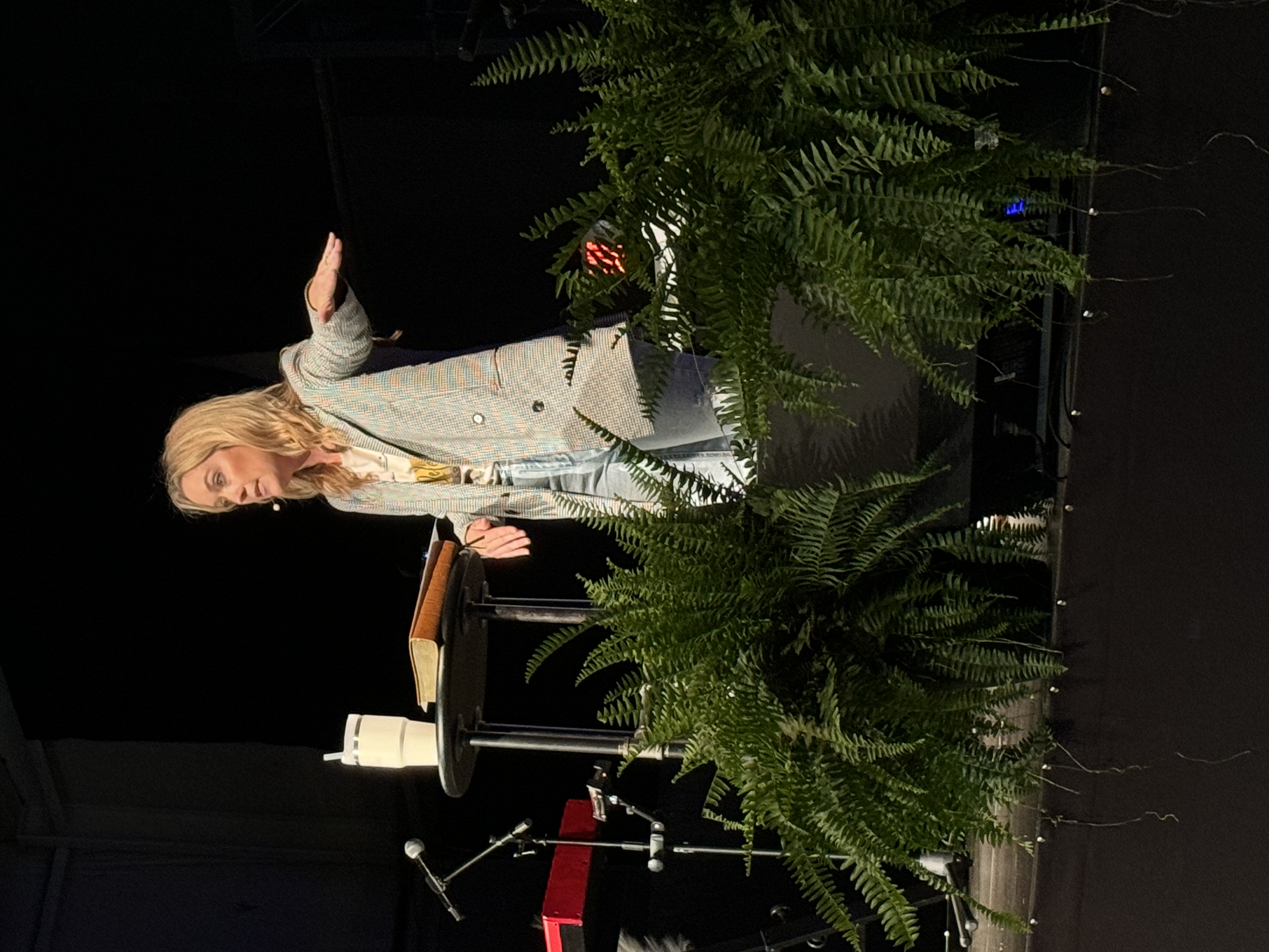 Shea Pirtle speaking at a church gathering