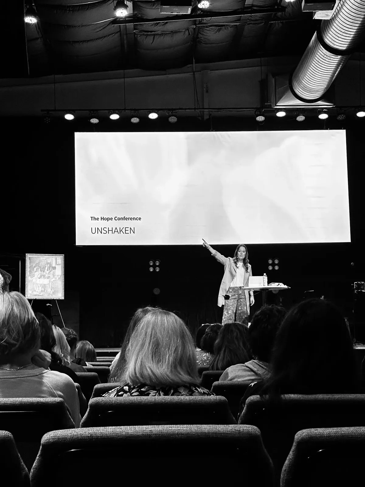 Shea Pirtle speaking at a ladies' retreat
